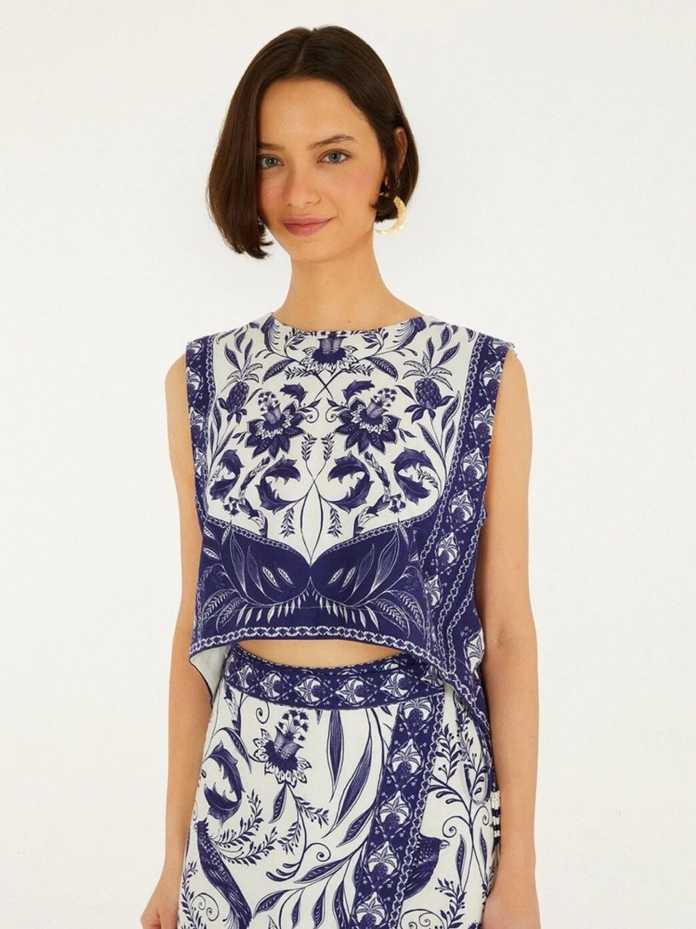 Farm Rio NWT Off-White Nina Crop Top
